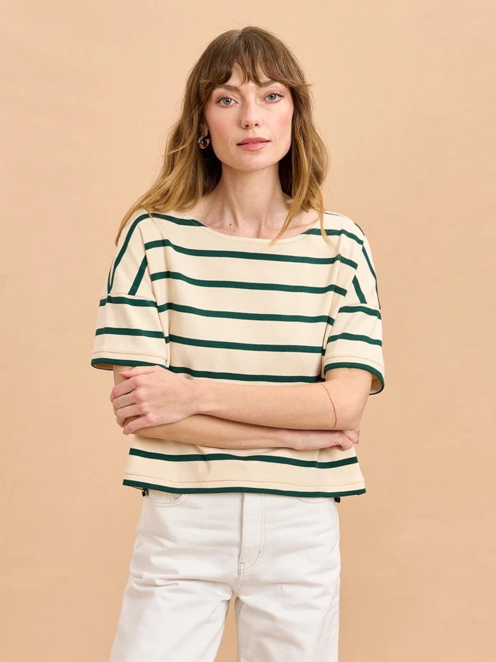 La Ligne Short Sleeve Breton Tee, size XS